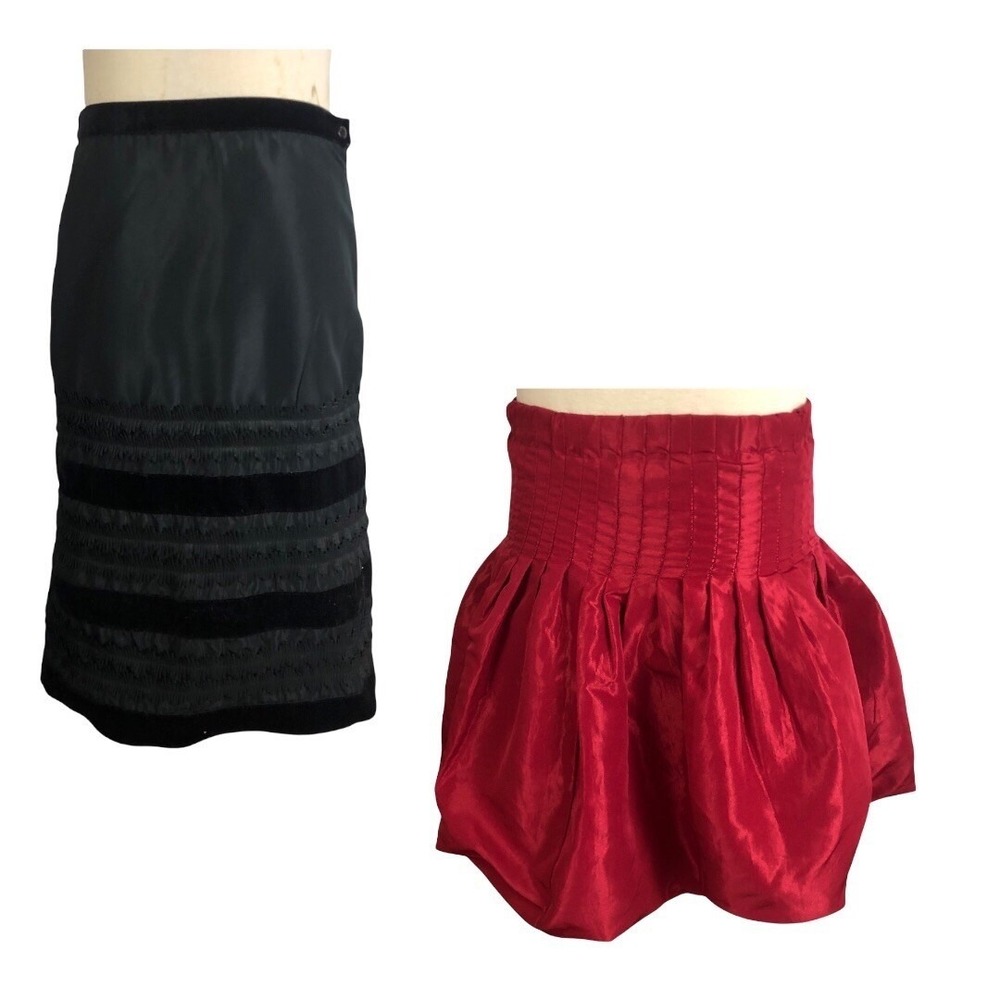 TCP Lot of 2 Black Red Girls SKIRT 6X 7 Christmas Holiday Velvet Childrens Place